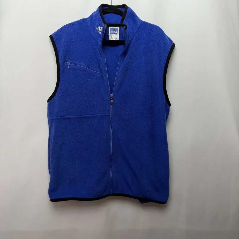 Adidas Vest‎ Mens M Blue Fleece Full Zip Team Logo Outdoor Athletic